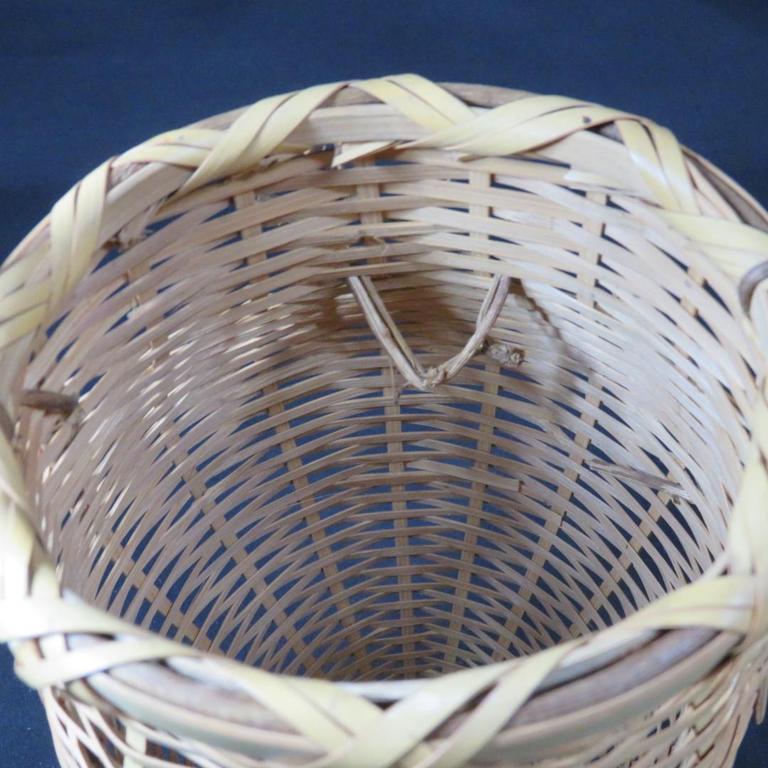 竹篭 掛花 花器 茶道具 飾り 魚籠
