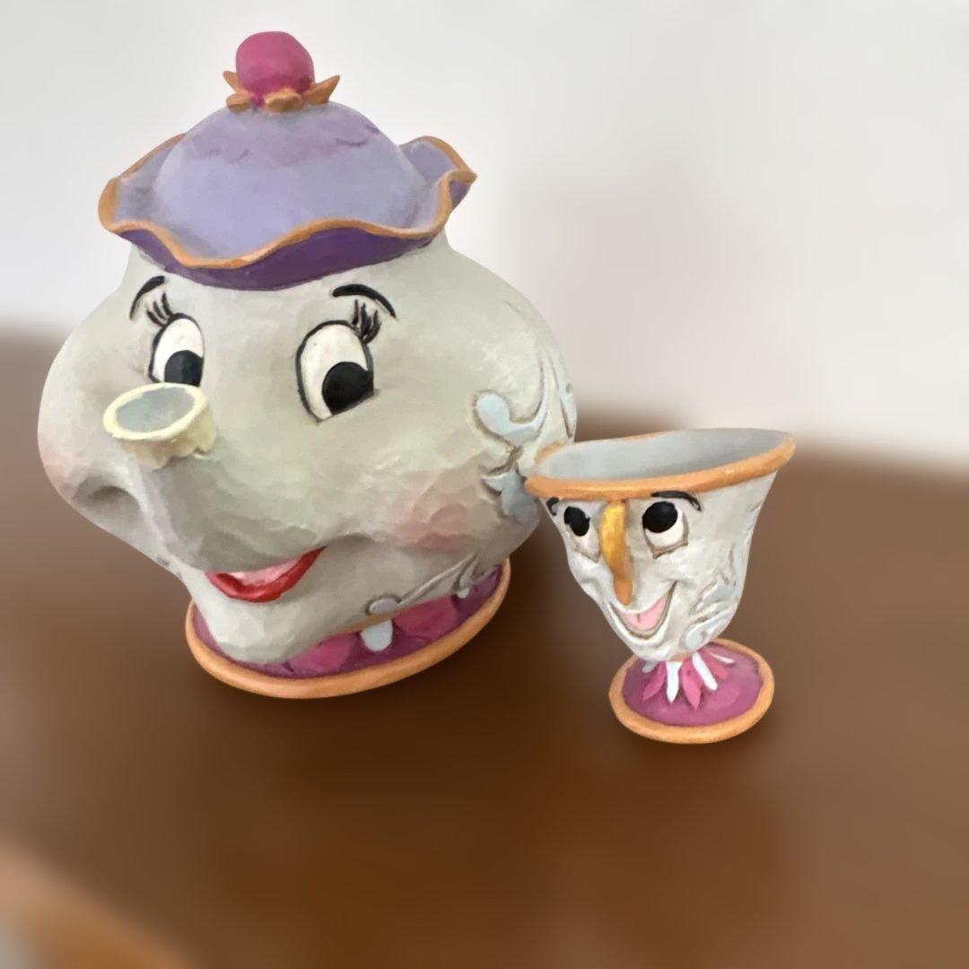【@TN】ポット夫人　置物　ディズニーグッズ　美女と野獣　ジムジョア
