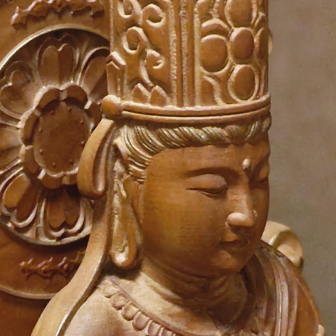 仏教美術　喜雲作　大日如来坐像33cm金彩時代木製仏像寺院漆芸骨董品古美術茶道具