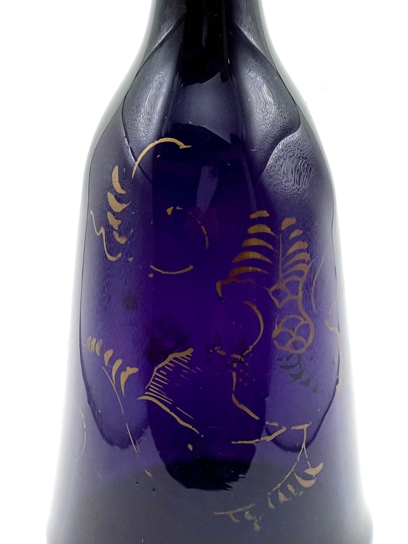 江戸ガラス　瑠璃　つる首徳利　金彩あり　ギヤマン　びいどろ　和ガラス　骨董