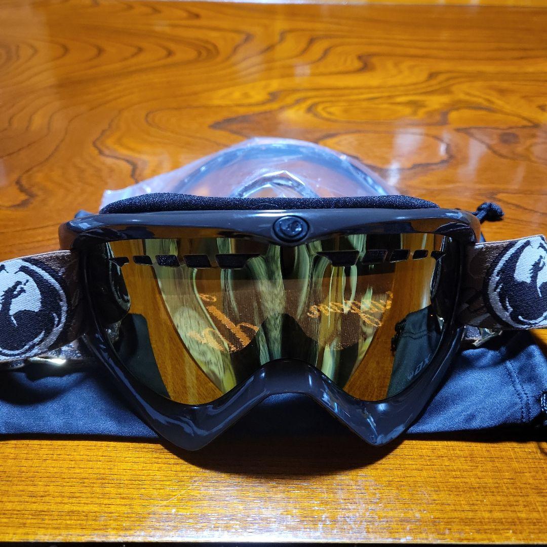 ドラゴンDXゴールドミラーオレンジスペアー未使用付きDRAGONゴーグル