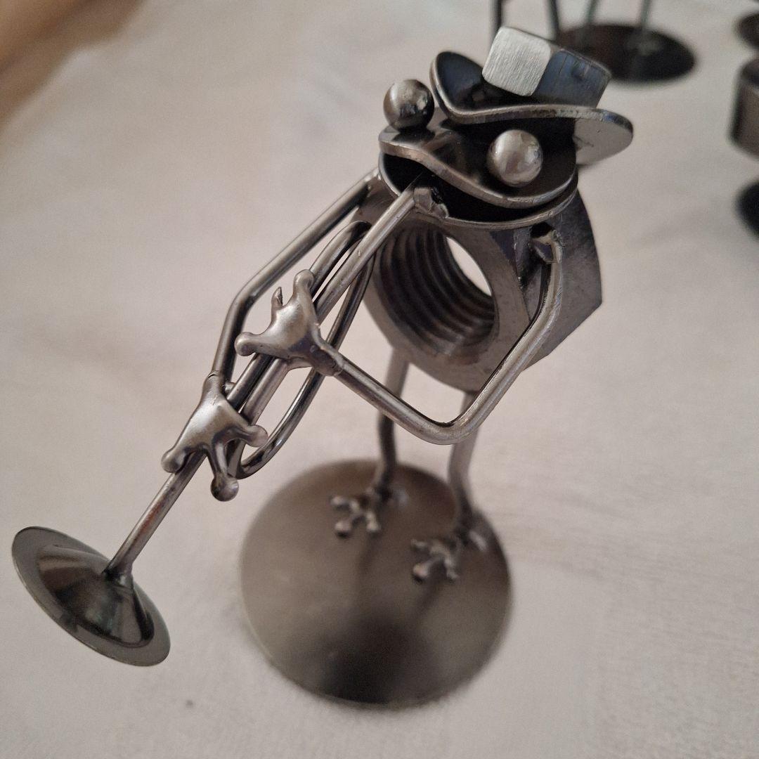 金属製カエル音楽家の8体セット