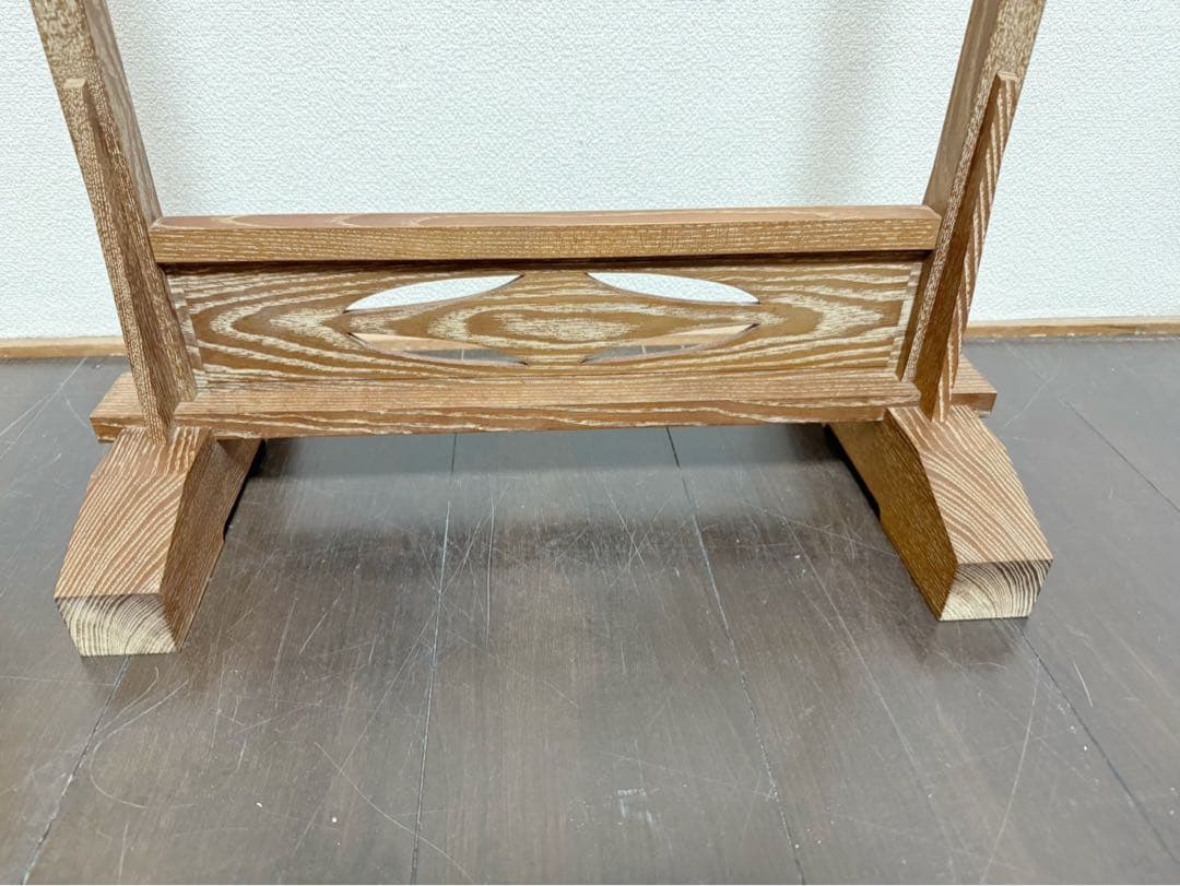 未使用 茶道具 水屋道具 桑 七宝透 銅鑼枠 金谷浄雲作 銅鑼 銅印 桴付 元箱