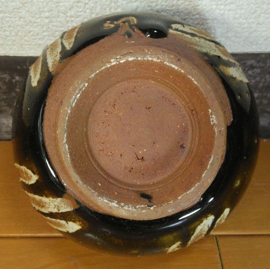 りー！本人書付共箱！人間国宝 金城次郎 指カキ茶碗 栞 共箱 美品 壺屋焼