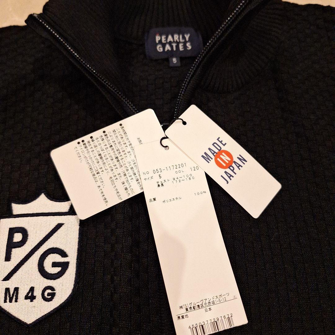 未使用　PEARLYGATES パーリーゲイツ　メンズ　ゴルフ　黒　ニット