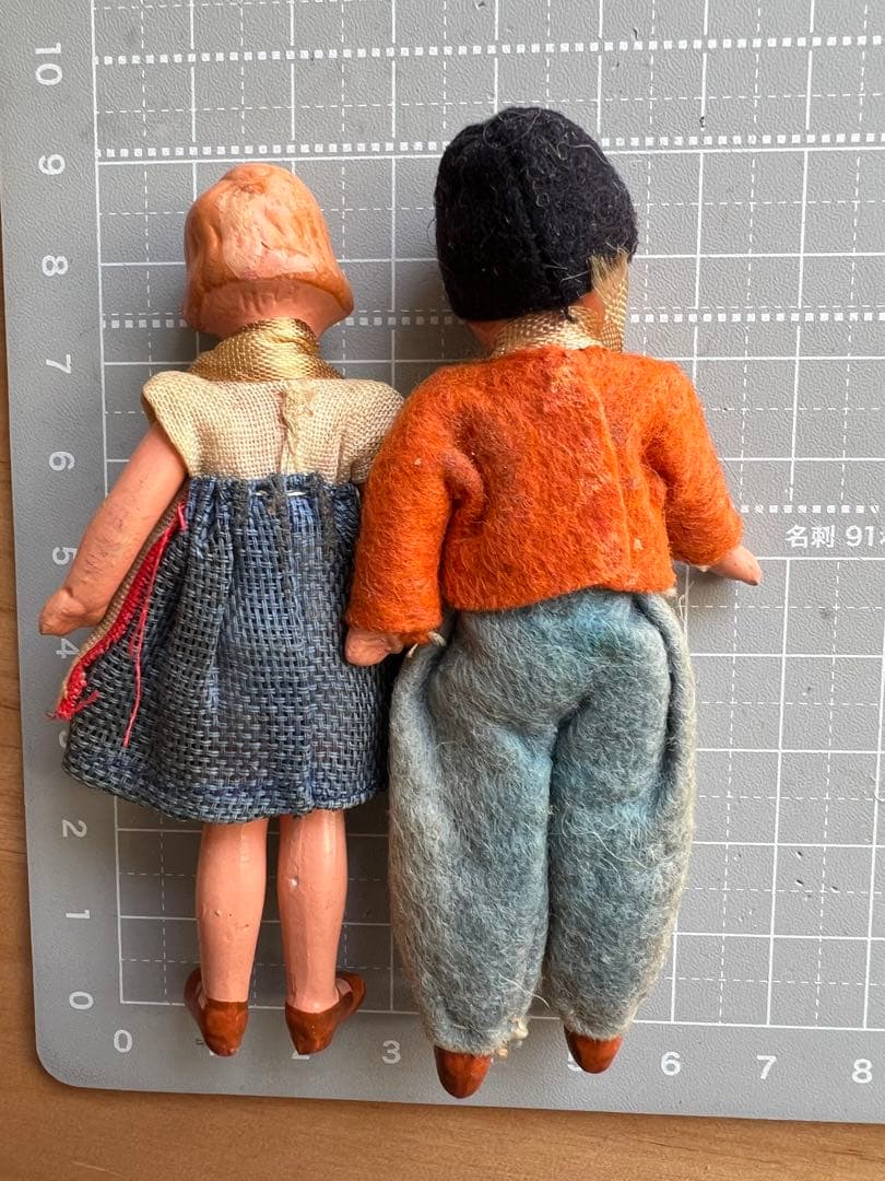 【アンティーク】ドイツ製ビスクドール 9cm 2体セット