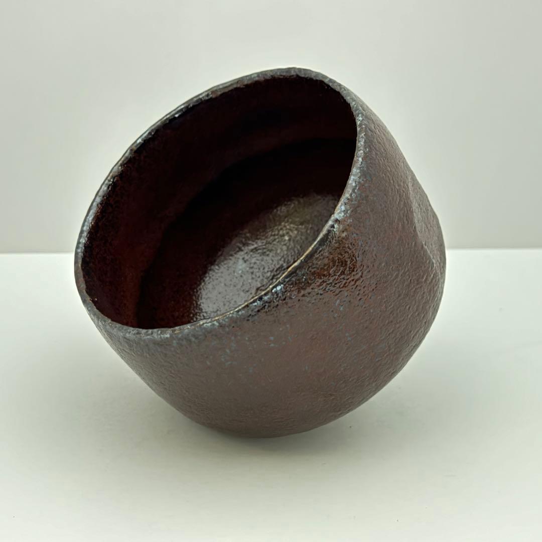 茶道具 佐々木昭楽 黒楽茶碗 朱ぐすり 一入写 曙 共箱 茶道