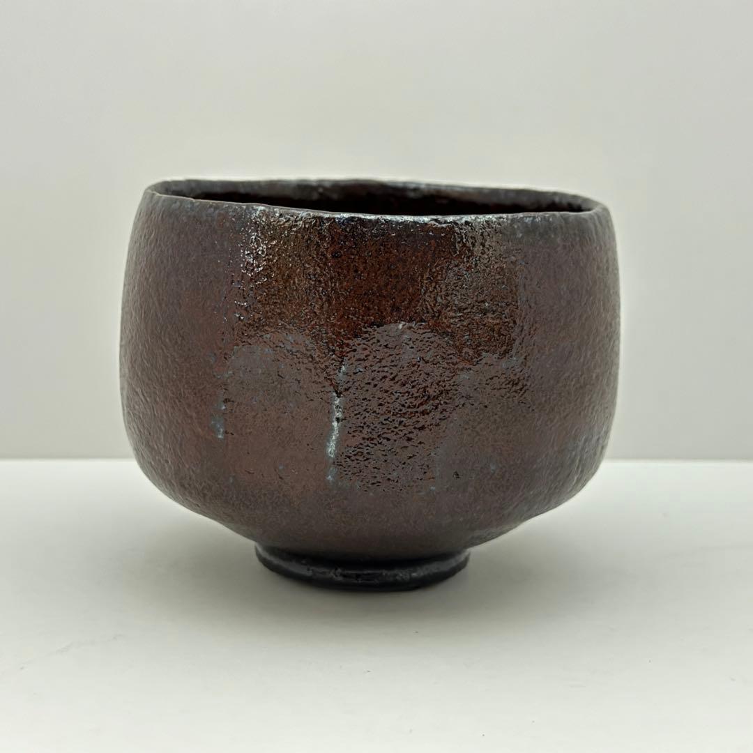 茶道具 佐々木昭楽 黒楽茶碗 朱ぐすり 一入写 曙 共箱 茶道