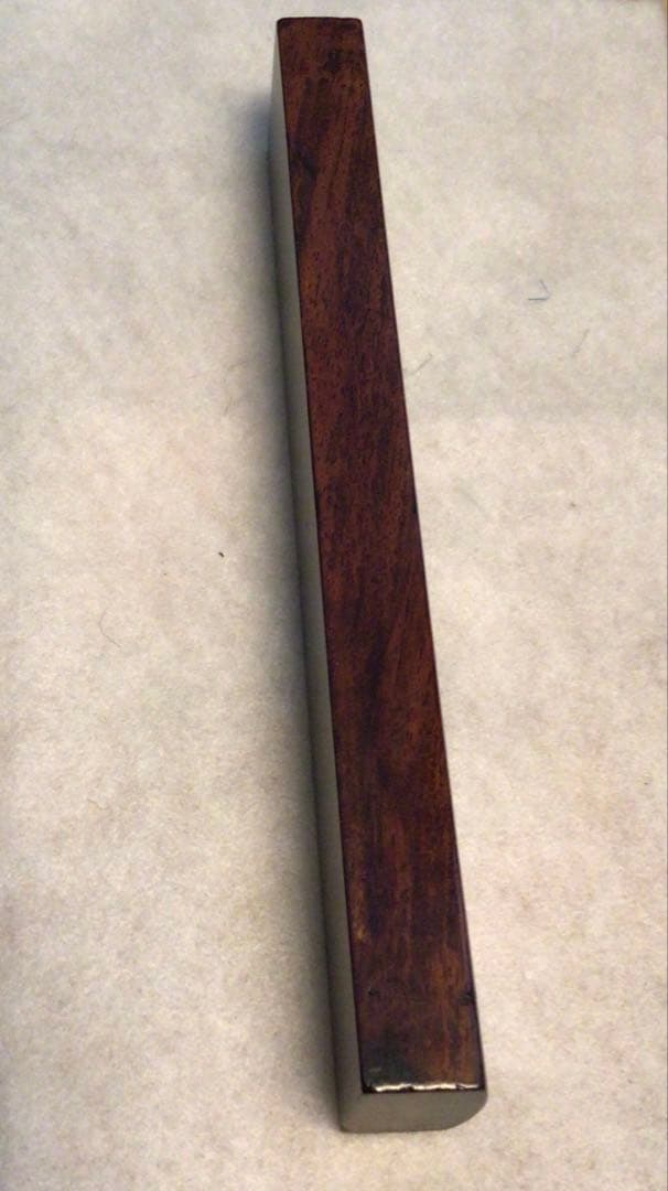 [未使用品]工芸品　文鎮　書文鎮　螺鈿細工　ペーパーウェイト　黒檀　ビンテージ品