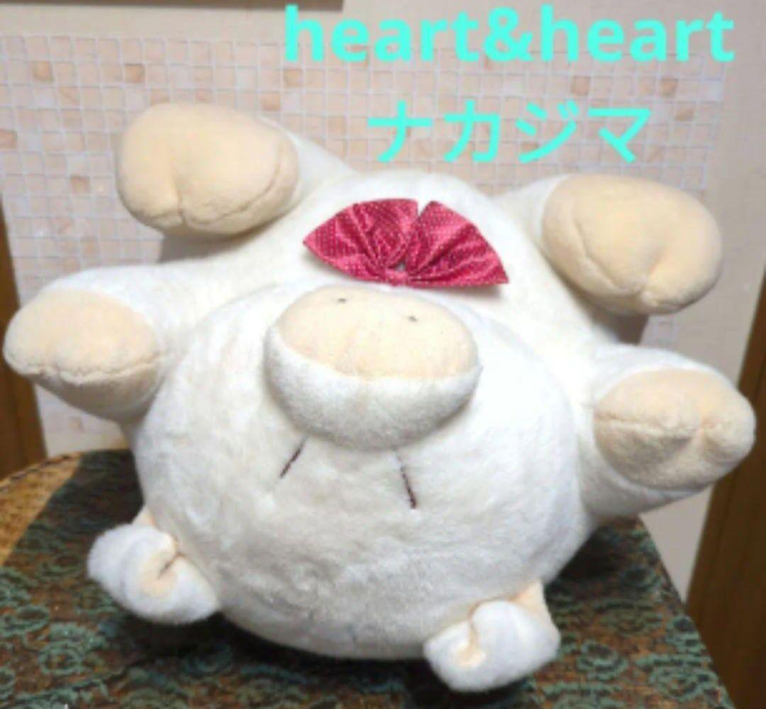 #白くてかわいいもの・heart&heart 豚のぬいぐるみ ナカジマ昭和レトロ