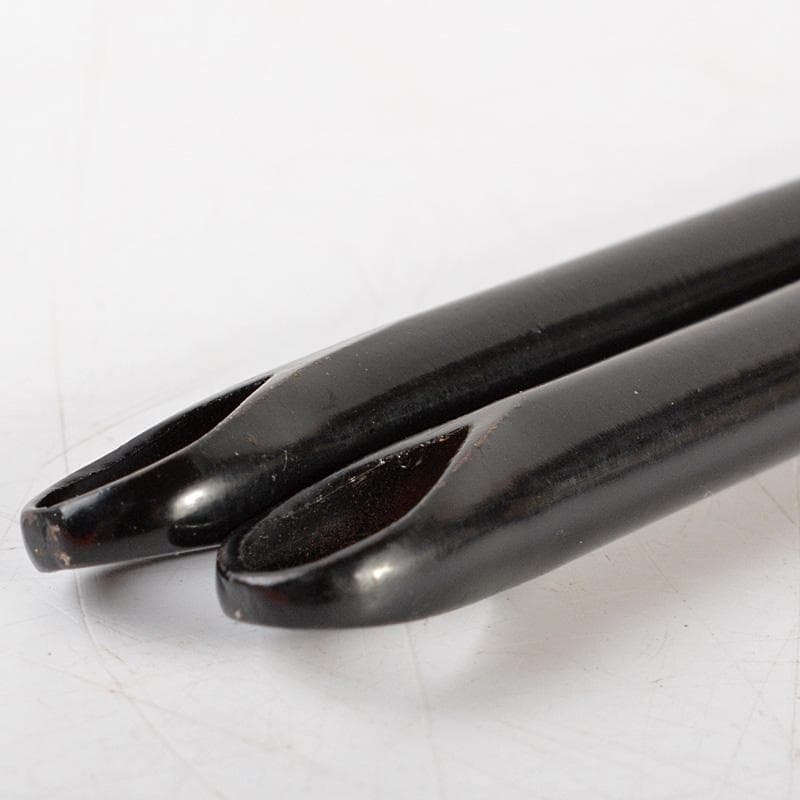 茶道具　金工師　木村清五郎作　鉄製　美津火箸　共布共箱　C　6458