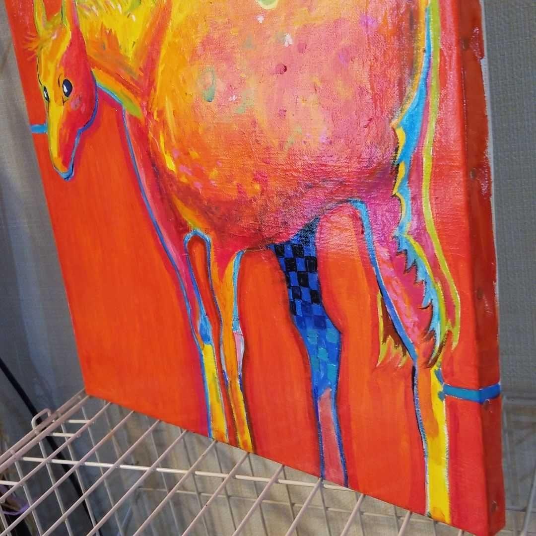 油絵　専用　だいたい色に輝く幸運の馬