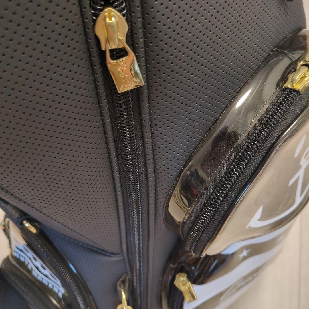 美品　muta marine キャディバッグパンチングエシカルレザー　ブラック