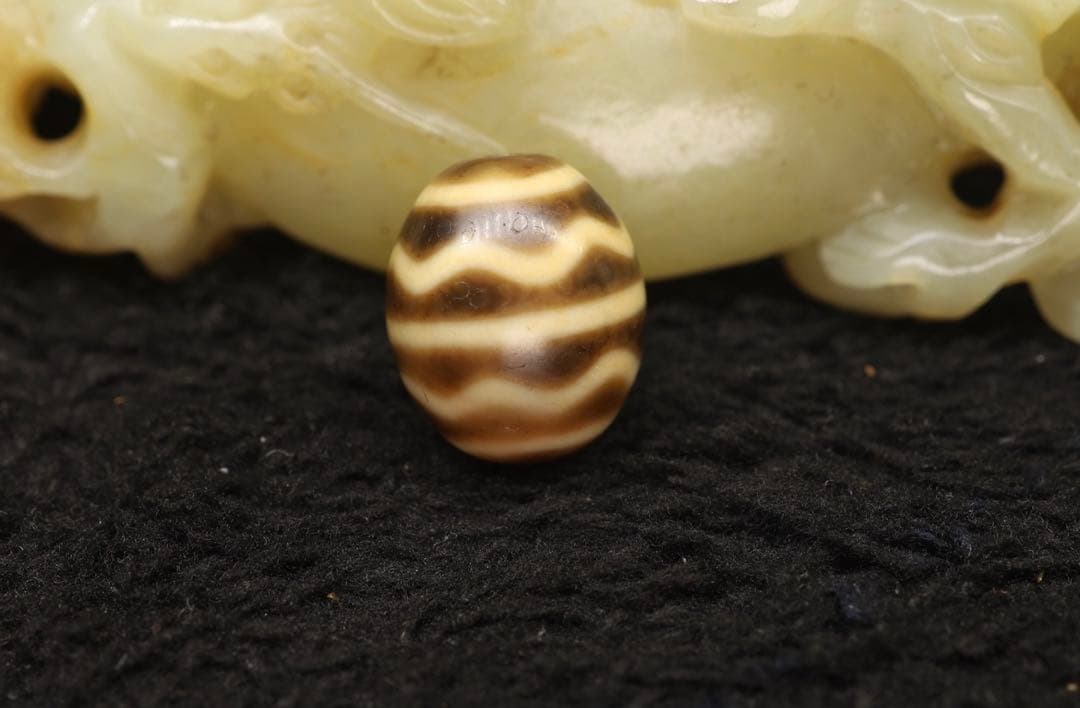 本物　ミニ老天珠　チベット　ジービーズ　水紋「流水紋天珠 」Dzi beads