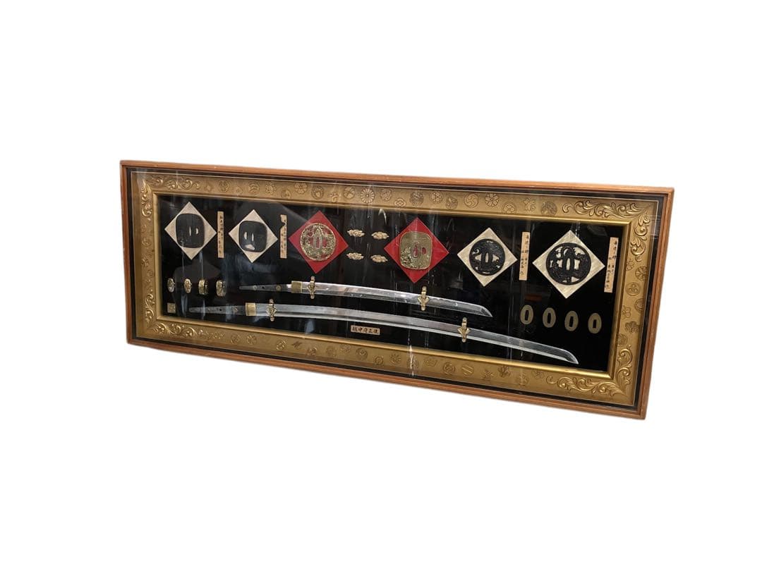 日本刀レプリカ　越中守正俊　模造刀　鍔 美術工芸品 刀剣額 レプリカ 無料発送