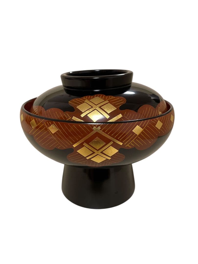 秀衡塗　金蒔絵 蓋付き漆器椀　家紋　茶懐石　お正月　おせち　お雑煮　お椀　漆