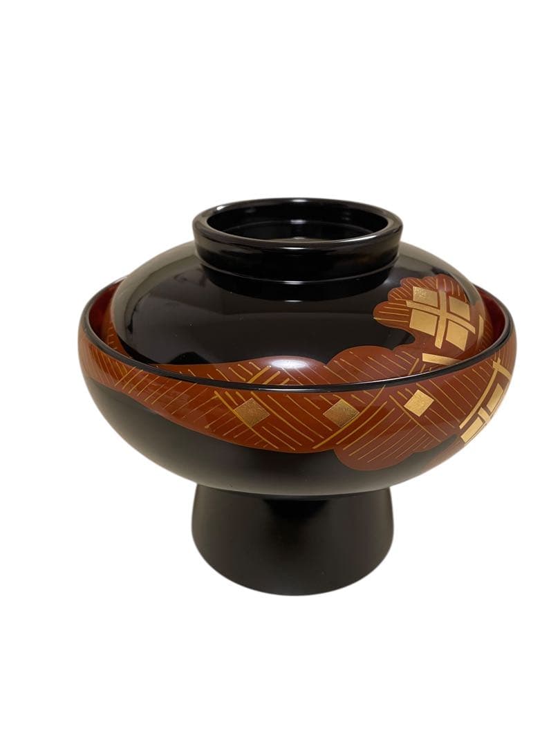 秀衡塗　金蒔絵 蓋付き漆器椀　家紋　茶懐石　お正月　おせち　お雑煮　お椀　漆