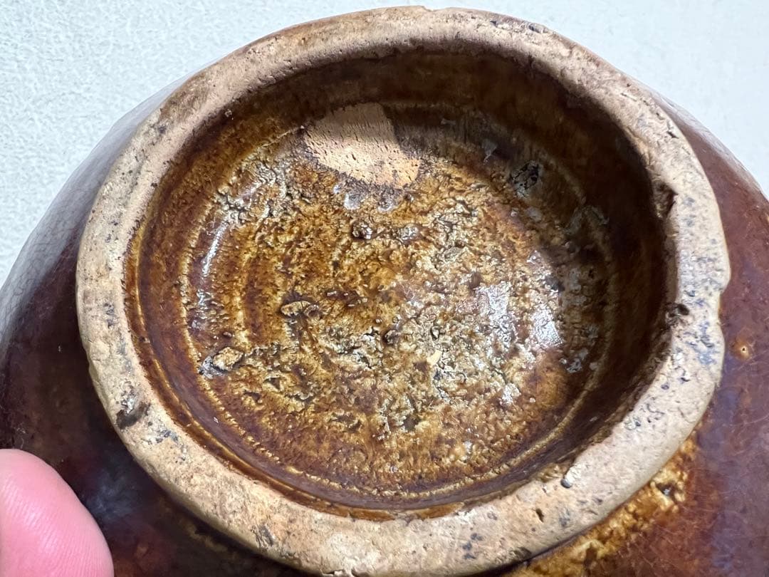 李朝 面取 小壺 飴釉 卯の浮 花入 鑑賞陶器 朝鮮 高麗 骨董 古美術