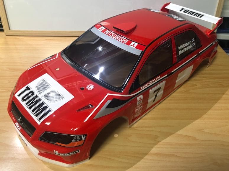 タミヤ　三菱ランサーエボリューション７ WRC 塗装済みボディ 電飾つき