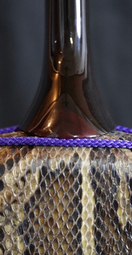 三線名工平良昌則作ヴィンテージ縞黒檀真壁型　当時のウルミ塗状態良し！本皮張！！