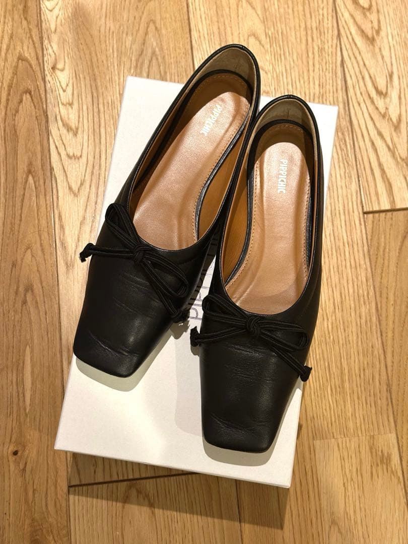 PIPPICHIC スクエアトゥバレエ フラットシューズ