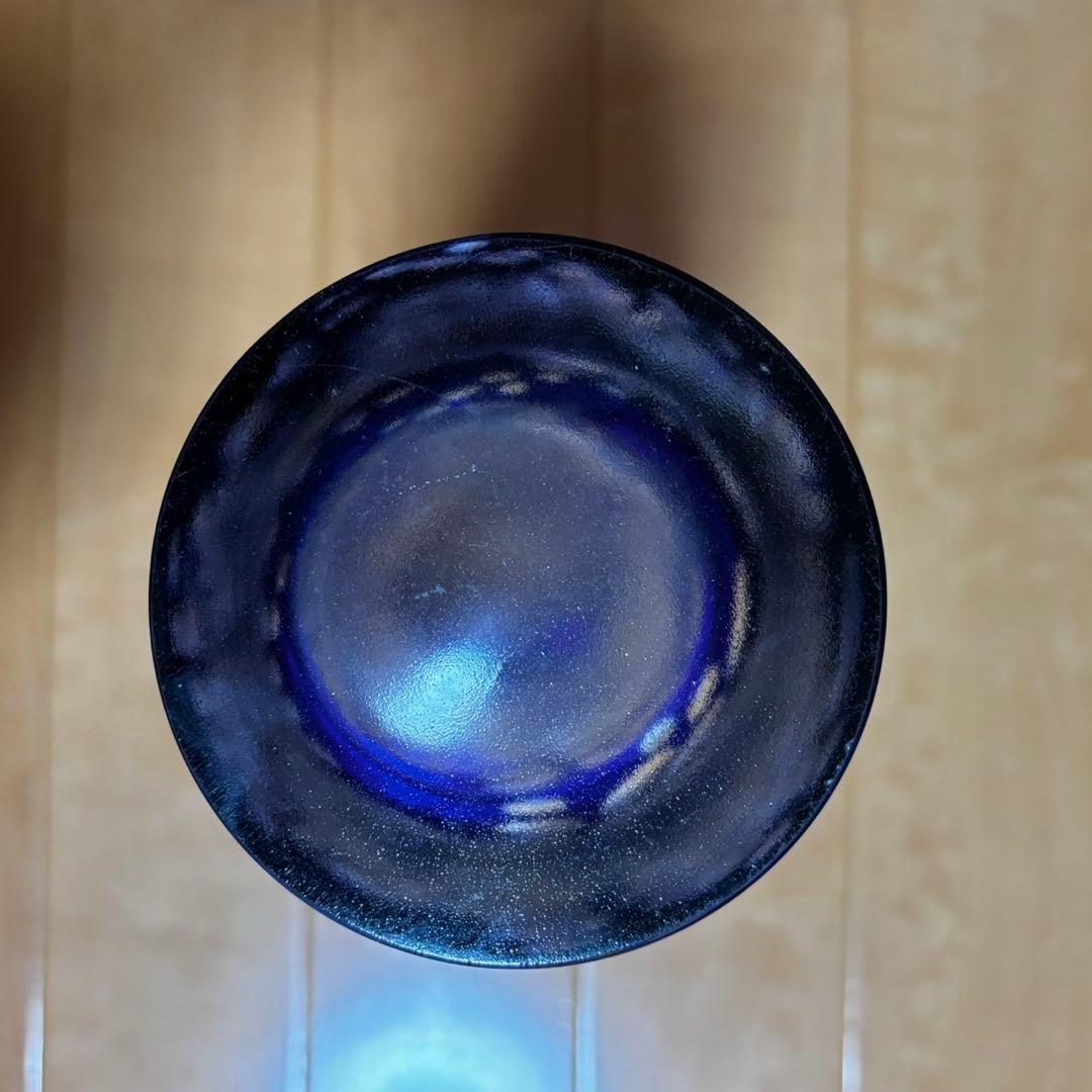 未使用 マイセン クリスタル 花 蝶 青被せ 大型 花瓶 フラワー 37cm