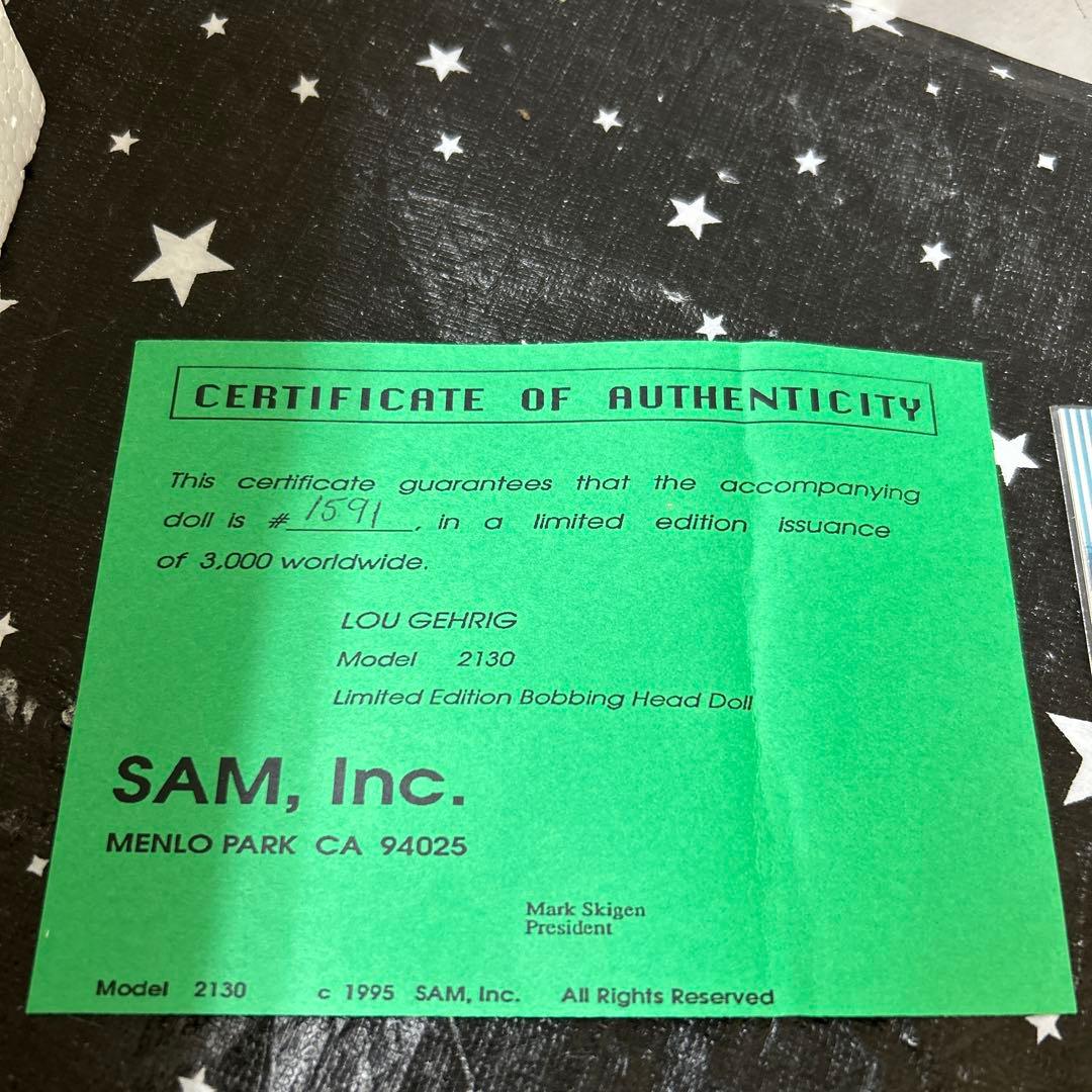 SAM社 ボビングヘッドドール ルーゲーリッグ ニューヨークヤンキース#1591