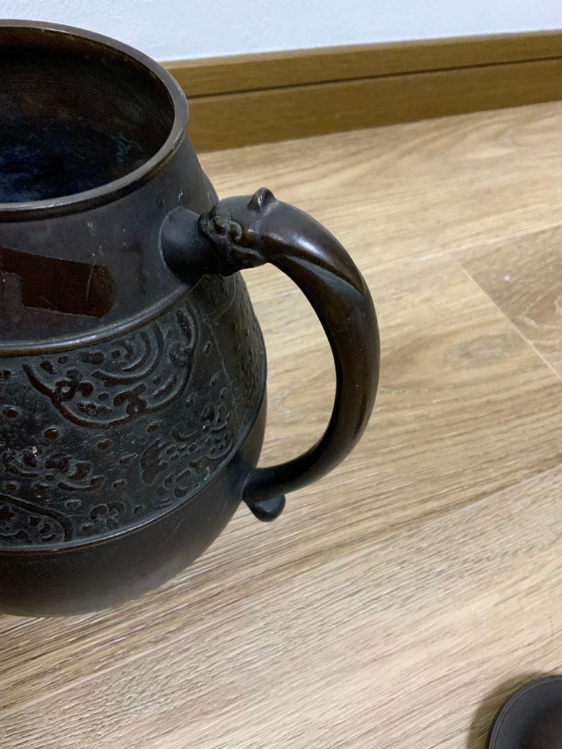 時代　唐銅　水指