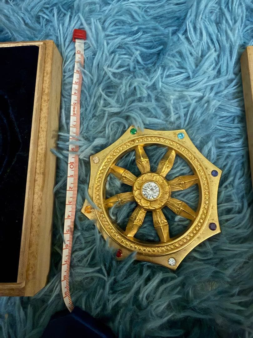 輪廻転生瞑想法秘伝 準胝尊秘密光明七宝輪寶 共箱付き 立て掛け 七宝輪 阿含