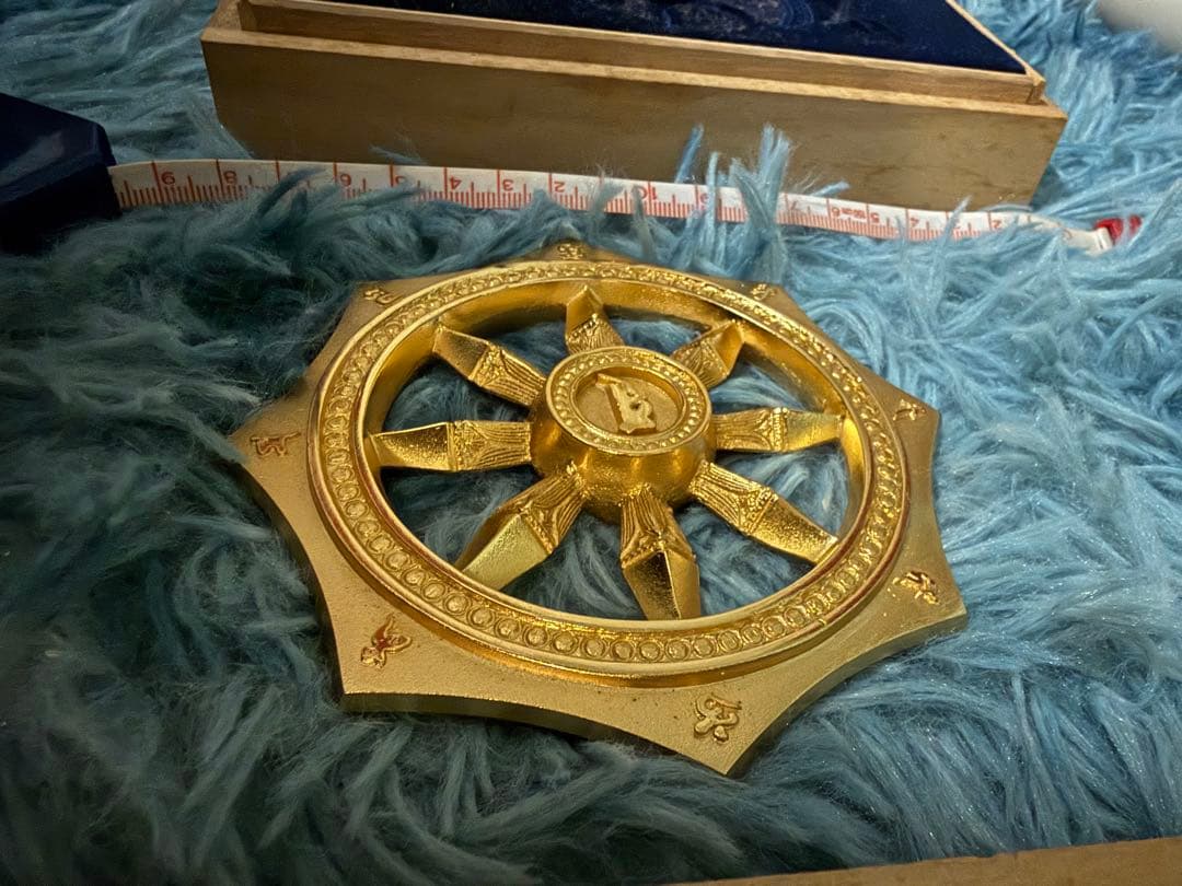 輪廻転生瞑想法秘伝 準胝尊秘密光明七宝輪寶 共箱付き 立て掛け 七宝輪 阿含