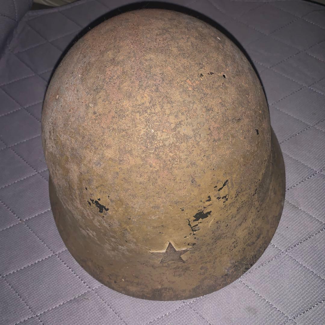 と*パ様 日本軍　陸軍 　ヘルメット　鉄帽　鉄兜　当時物　実物　星形付き 星マー