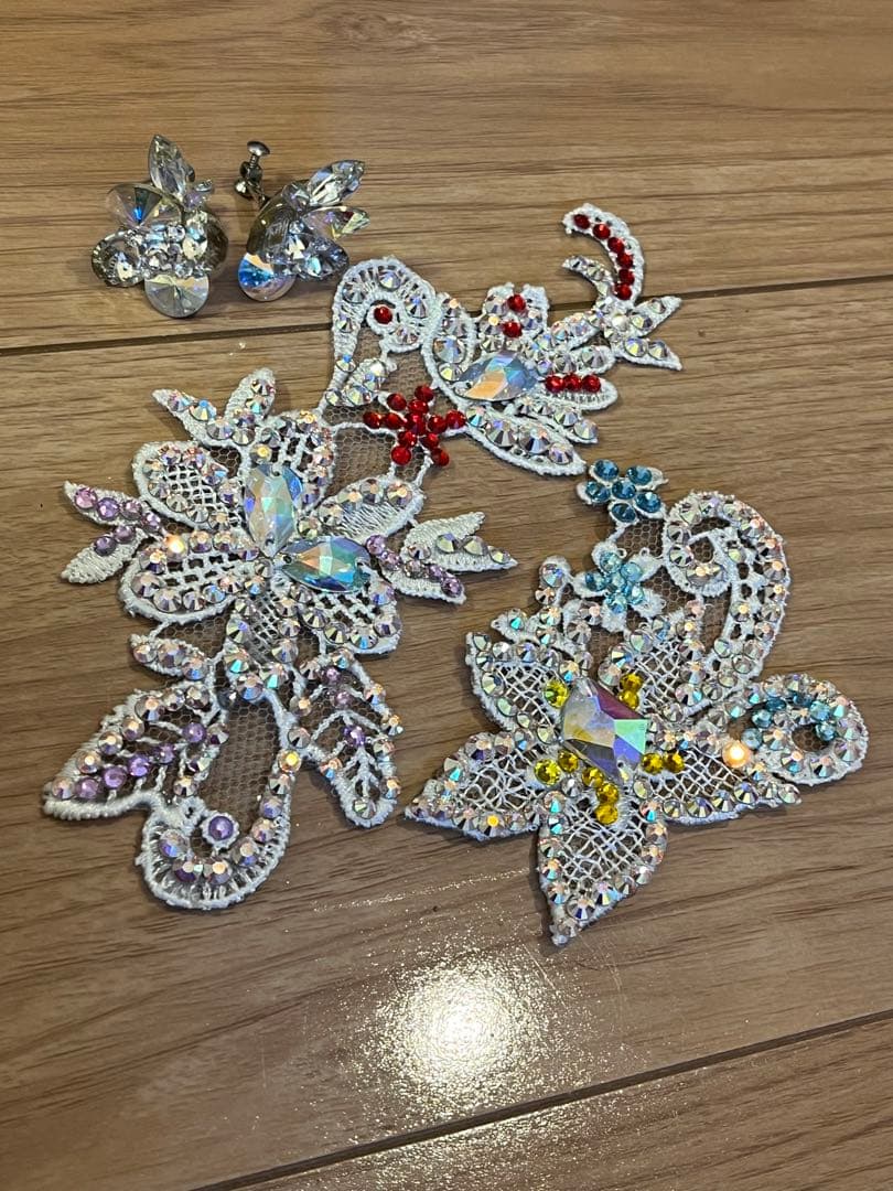 社交ダンス　ドレス　ジャンティ　ホワイト　カラフル　スタンダード