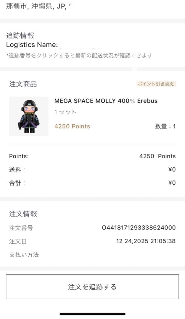 ポップマート MEGA SPACE MOLLY 400% EREBUS【新品】