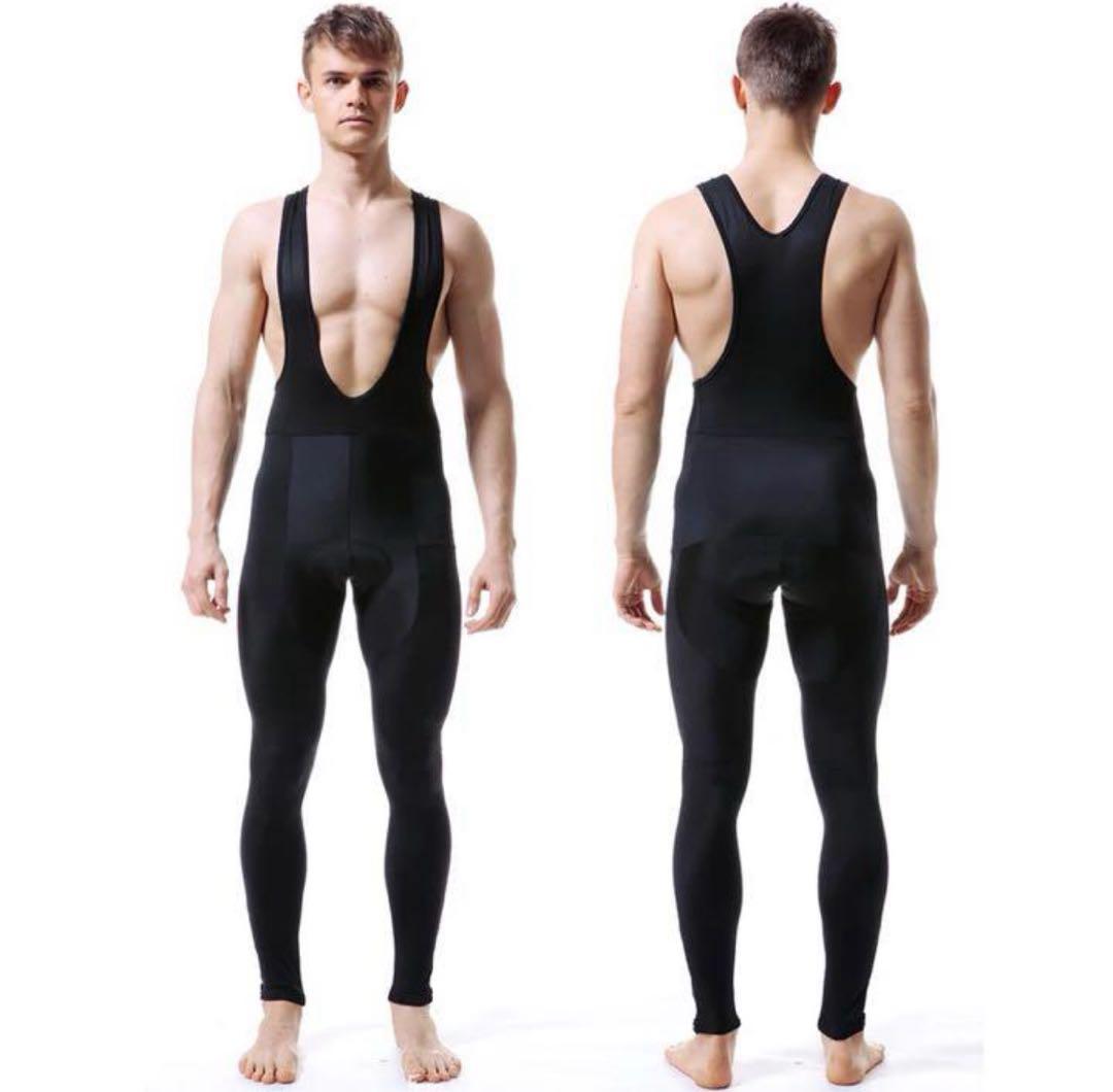 メンズLL サイクリングジャージ パッド入りパンツセット 冬保温フリース吸汗速乾