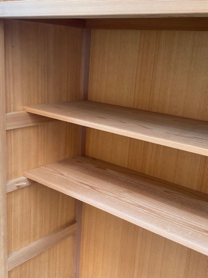 伝統工芸高級水屋道具杉無垢材網代引戸アジロ茶道具煎茶棚置水屋茶箪笥飾り棚和家具