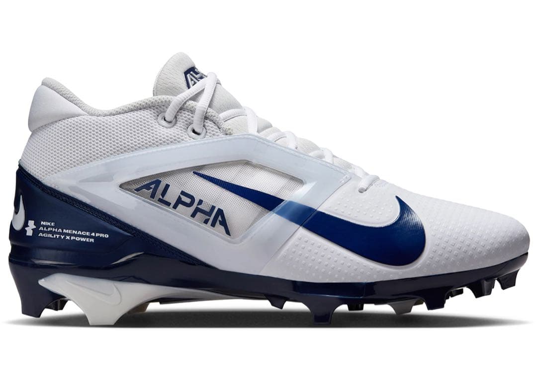 ナイキ 28.5 アルファメナス プロ アメフト スパイク シューズ 靴 白 紺