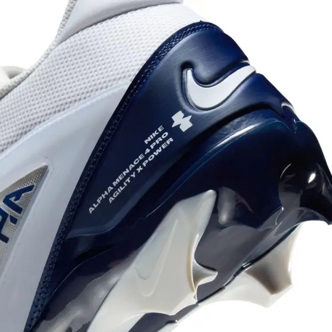 ナイキ 28.5 アルファメナス プロ アメフト スパイク シューズ 靴 白 紺