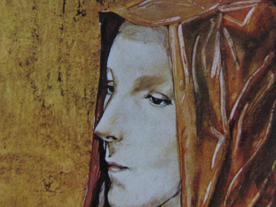 藤田嗣治、「Vierge et Enfant」、希少画集の額装画、人気作品